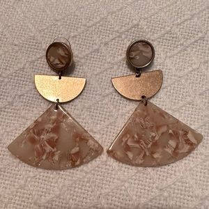Cream and Gold Statement Earrings